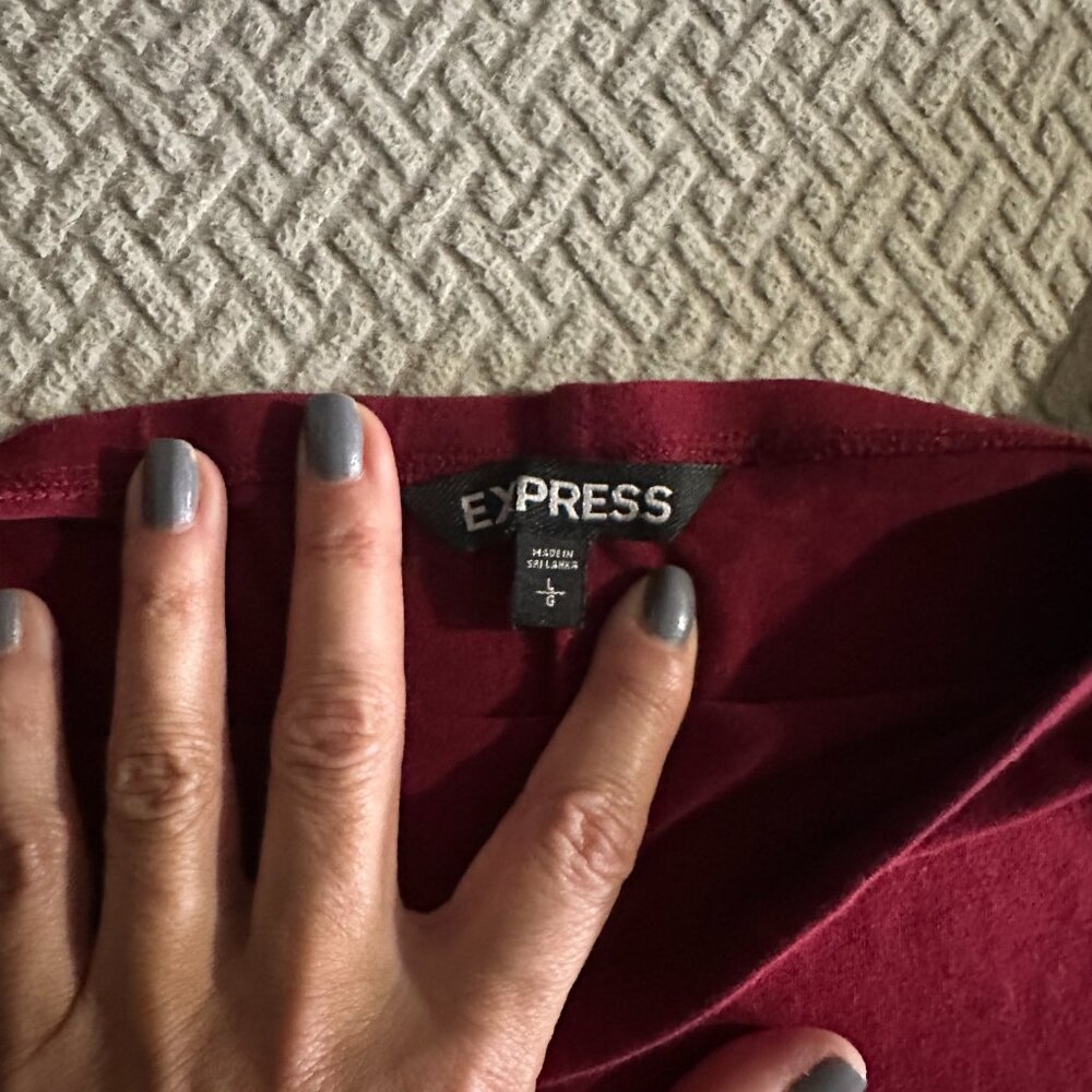 Express -Maroon shirt dress wide square neck - Picture 3 of 4